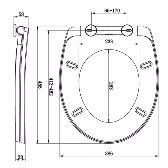 Asiento de inodoro alargado, asiento de inodoro moldeado con cierre silencioso y bisagras de liberación rápida, fácil de instalar y fácil de limpiar de Aobo