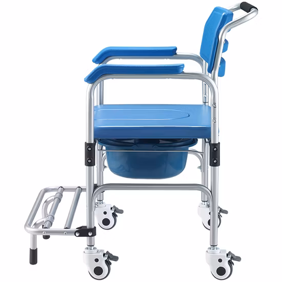 Silla de ruedas hidráulica con inodoro y asiento para personas mayores, ajuste de altura de alta calidad